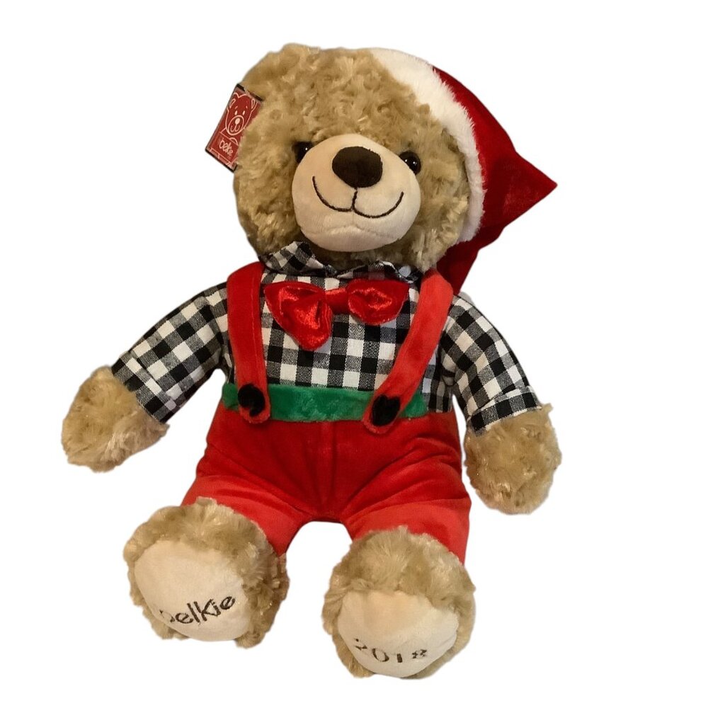 Belkie 2018 Red Hots Christmas Teddy Bear With‎ Santa Hat & Bow Tie 13” NEW Belk